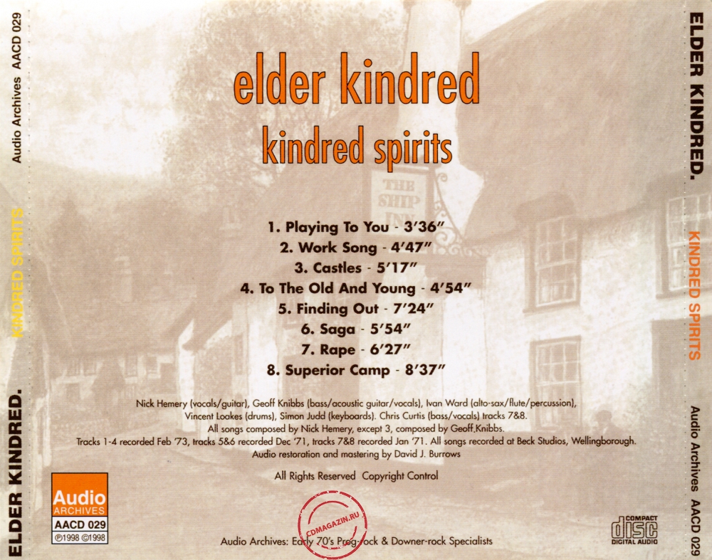 Audio CD: Elder Kindred (1971) Kindred Spirits Audio CD: Elder Kindred (1971) Kindred Spirits