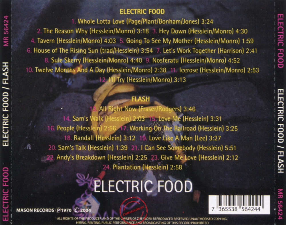 Audio CD: Electric Food (1970) Electric Food + Flash Audio CD: Electric Food (1970) Electric Food + Flash