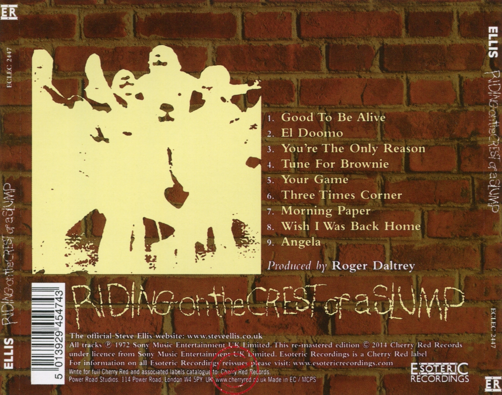 Audio CD: Ellis (6) (1972) Riding On The Crest Of A Slump Audio CD: Ellis (6) (1972) Riding On The Crest Of A Slump