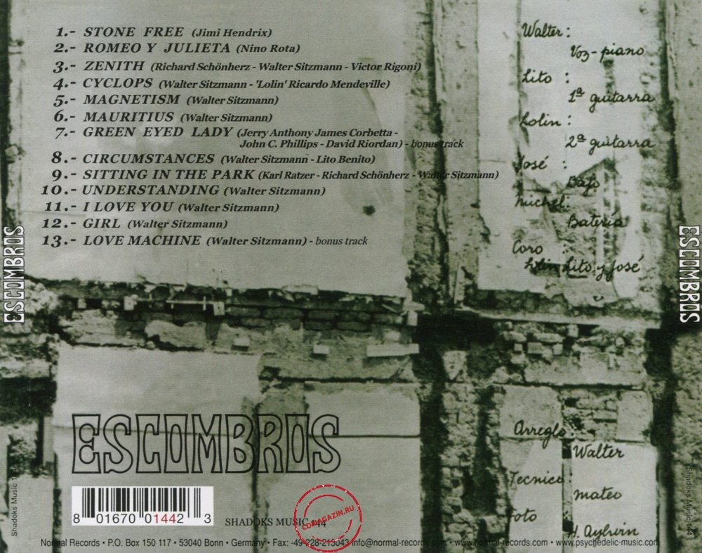 Audio CD: Escombros (1970) Escombros