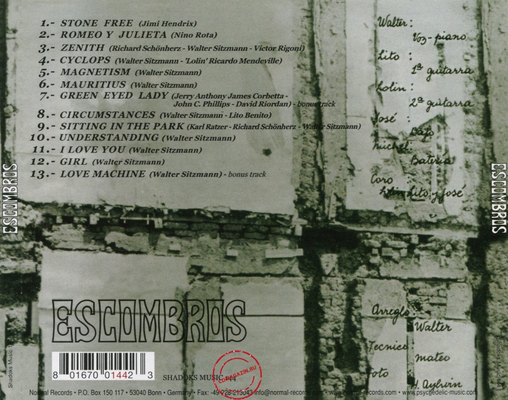Audio CD: Escombros (1970) Escombros Audio CD: Escombros (1970) Escombros