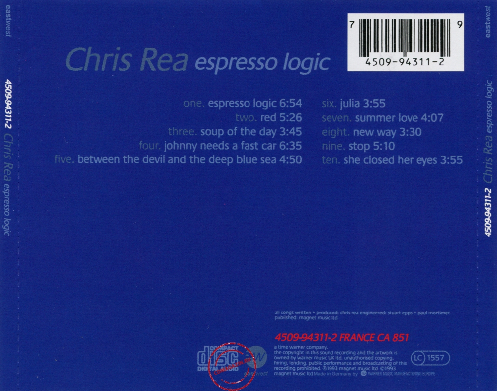 Audio CD: Chris Rea (1993) Espresso Logic