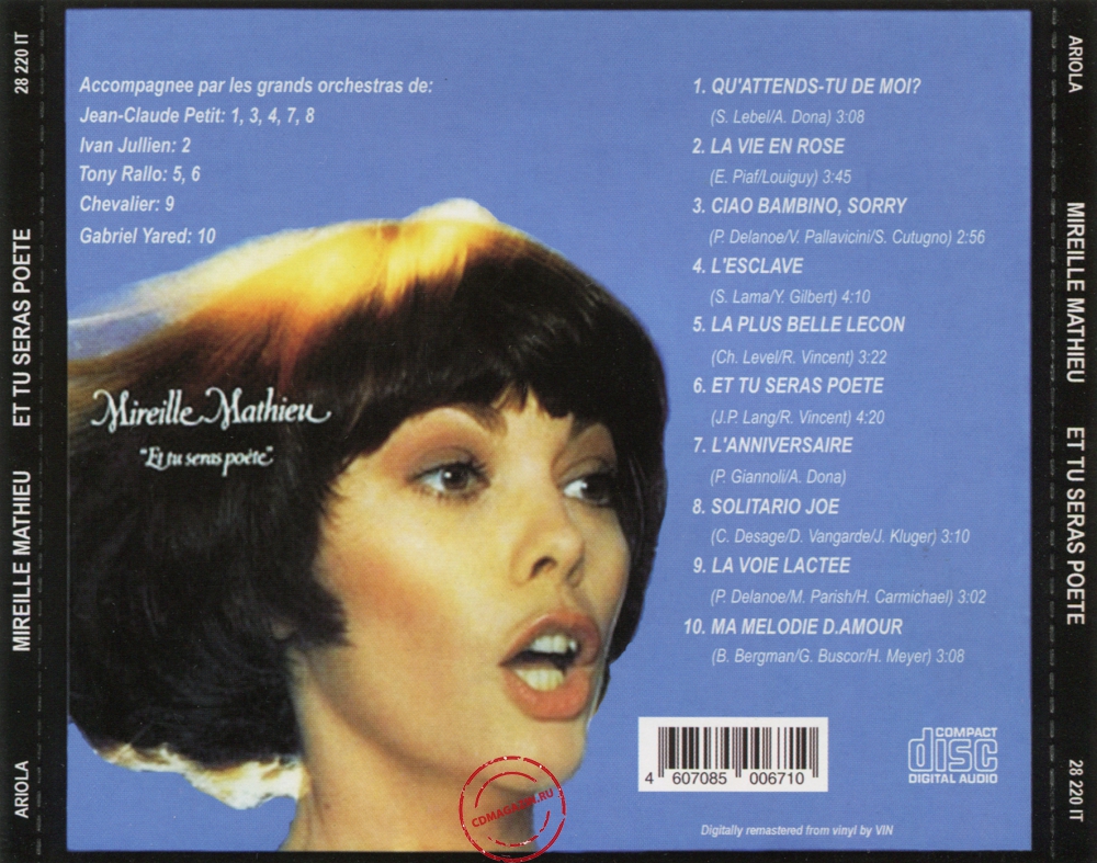 Audio CD: Mireille Mathieu (1976) Et Tu Seras Poete Audio CD: Mireille Mathieu (1976) Et Tu Seras Poete