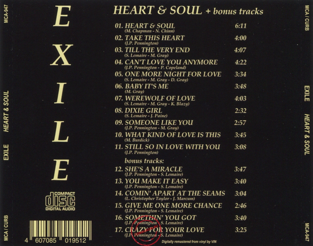 Audio CD: Exile (7) (1981) Heart & Soul Audio CD: Exile (7) (1981) Heart & Soul