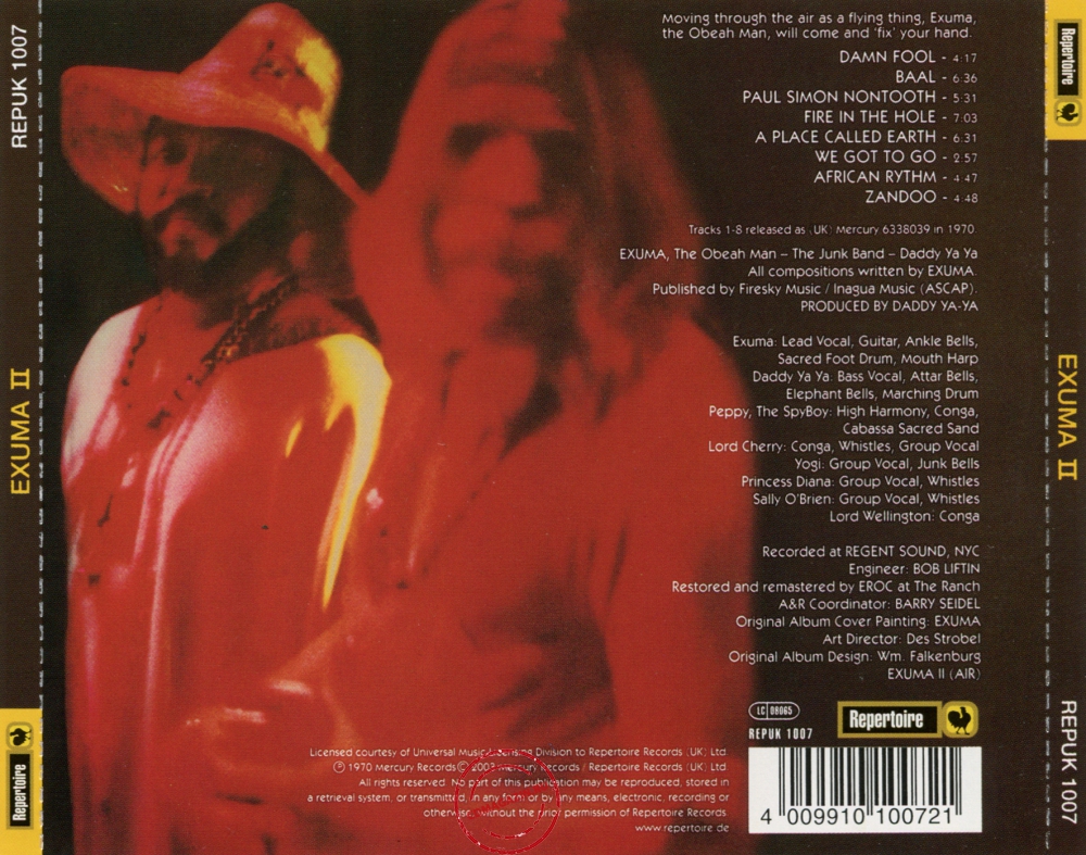Audio CD: Exuma (1970) Exuma II Audio CD: Exuma (1970) Exuma II