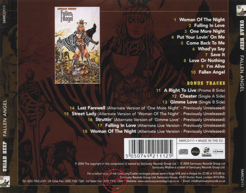 Audio CD: Uriah Heep (1978) Fallen Angel Audio CD: Uriah Heep (1978) Fallen Angel