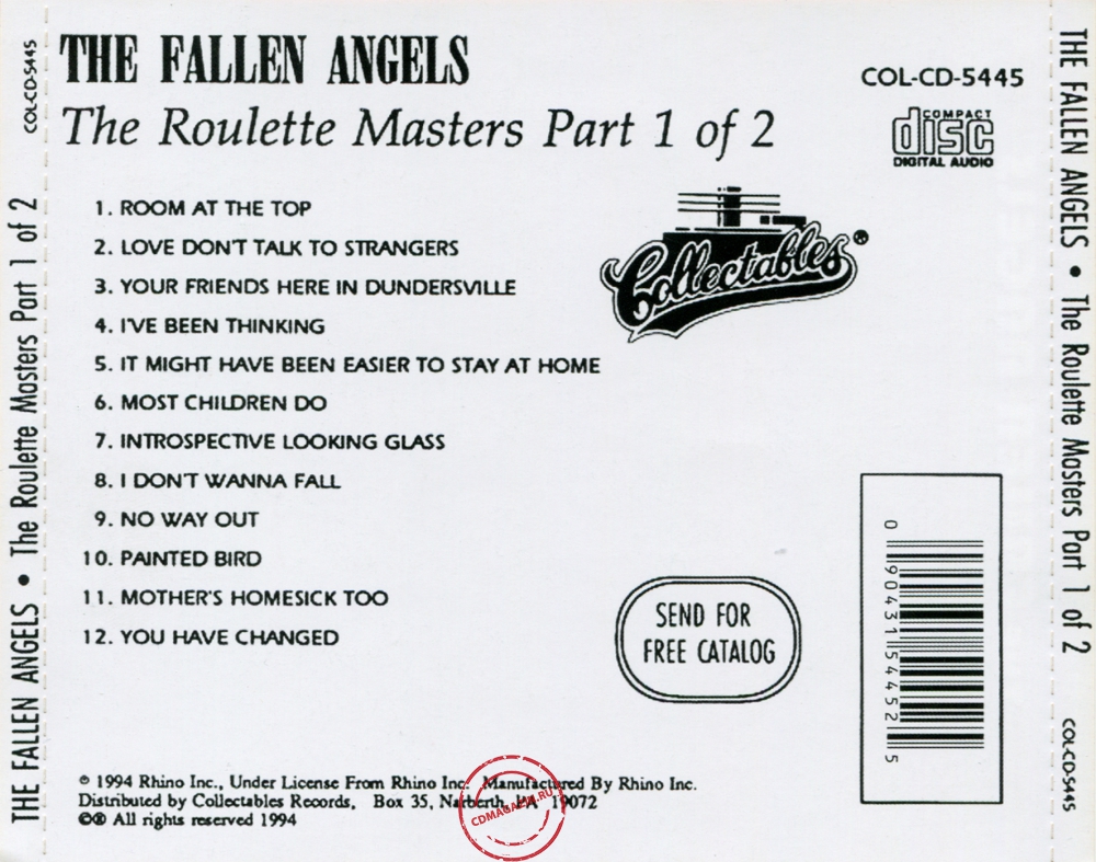 Audio CD: Fallen Angels (3) (1967) The Roulette Masters Part 1 Of 2 Audio CD: Fallen Angels (3) (1967) The Roulette Masters Part 1 Of 2