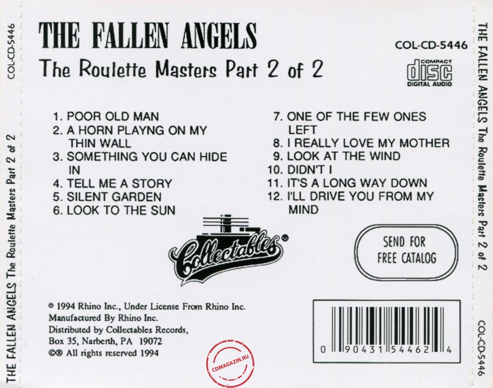 Audio CD: Fallen Angels (3) (1968) The Roulette Masters Part 2 Of 2 Audio CD: Fallen Angels (3) (1968) The Roulette Masters Part 2 Of 2