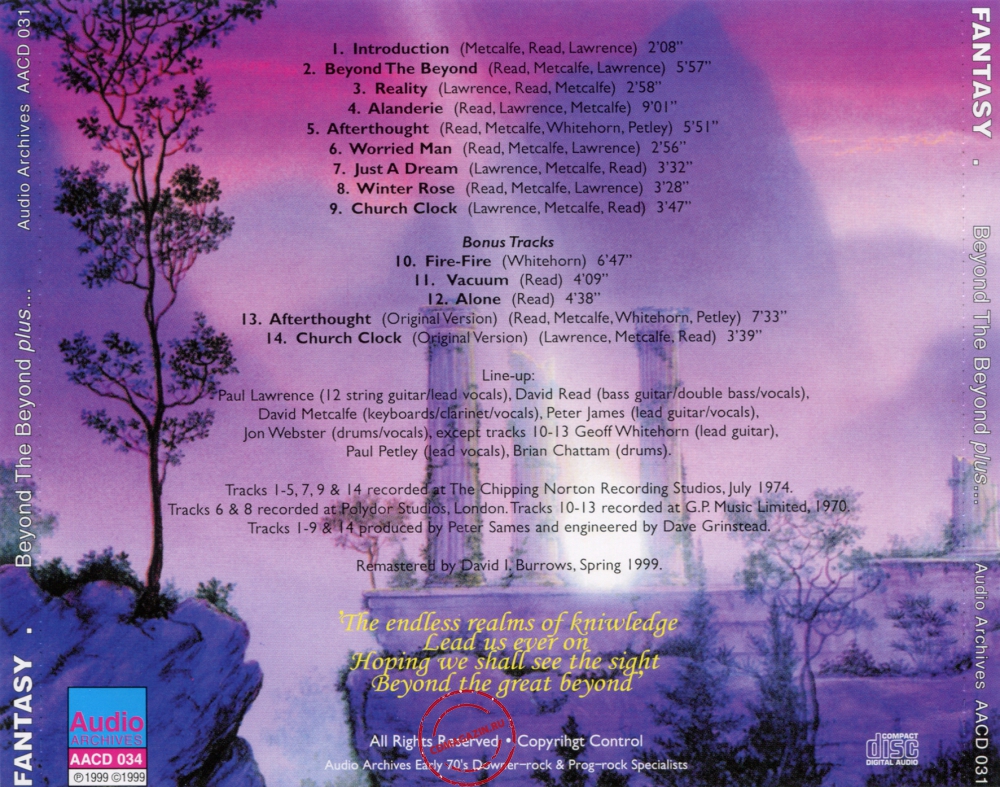 Audio CD: Fantasy (15) (1970) Beyond The Beyond Plus... Audio CD: Fantasy (15) (1970) Beyond The Beyond Plus...
