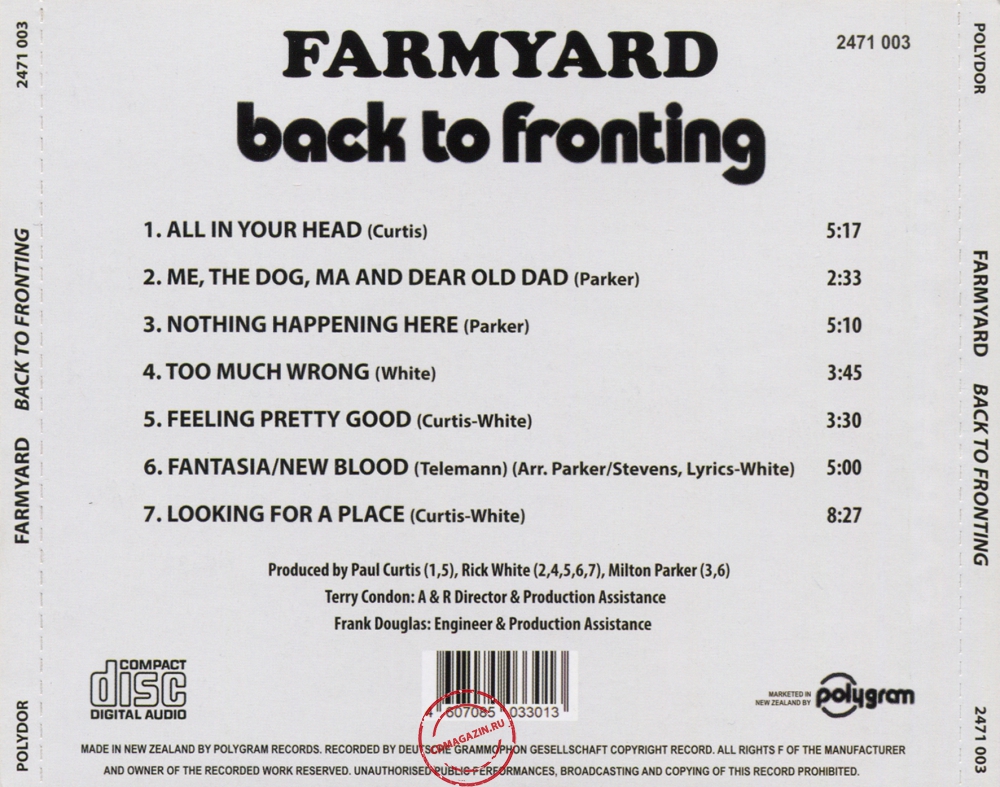 Audio CD: Farmyard (1971) Back To Fronting
