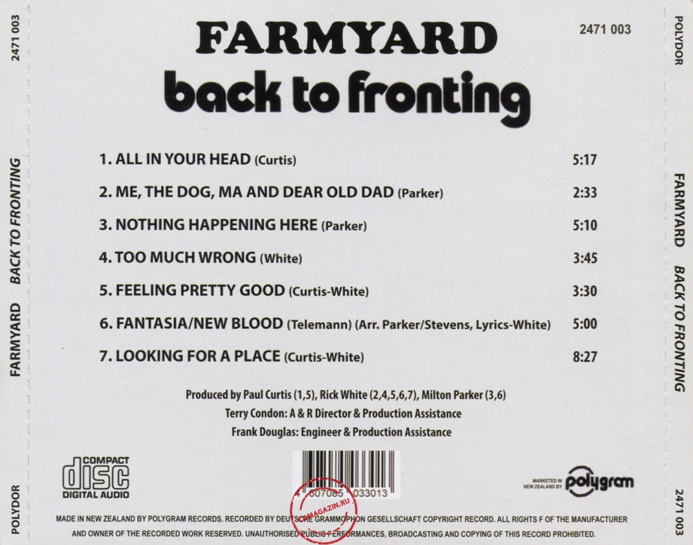 Audio CD: Farmyard (1971) Back To Fronting Audio CD: Farmyard (1971) Back To Fronting