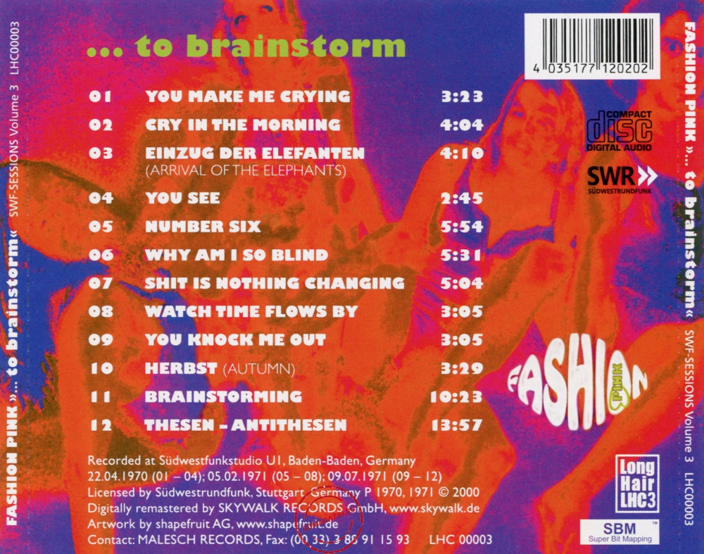 Audio CD: Fashion Pink (1971) ...To Brainstorm Audio CD: Fashion Pink (1971) ...To Brainstorm