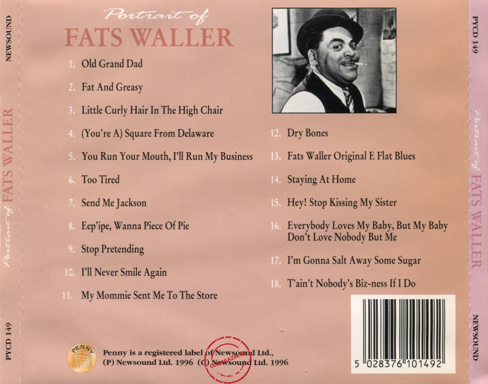 Audio CD: Fats Waller (1996) Portrait Of Fats Waller