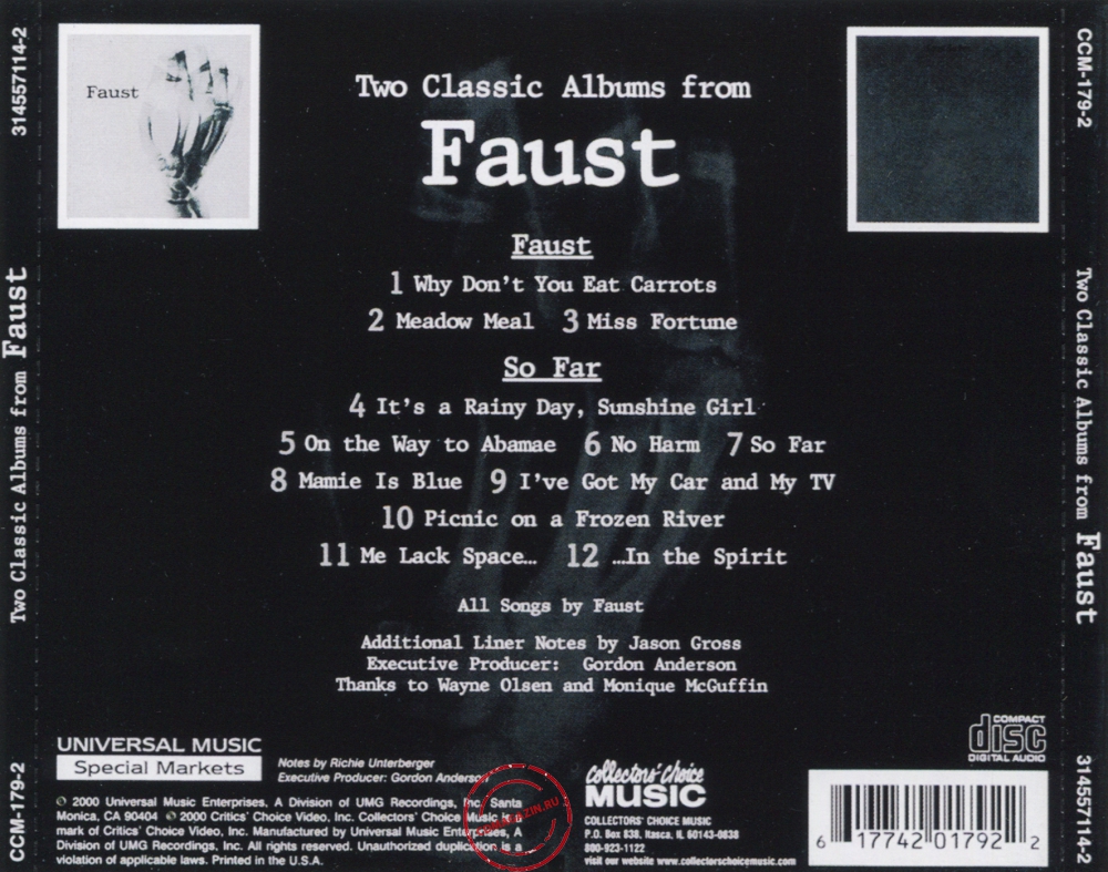 Audio CD: Faust (1971) Faust + So Far Audio CD: Faust (1971) Faust + So Far