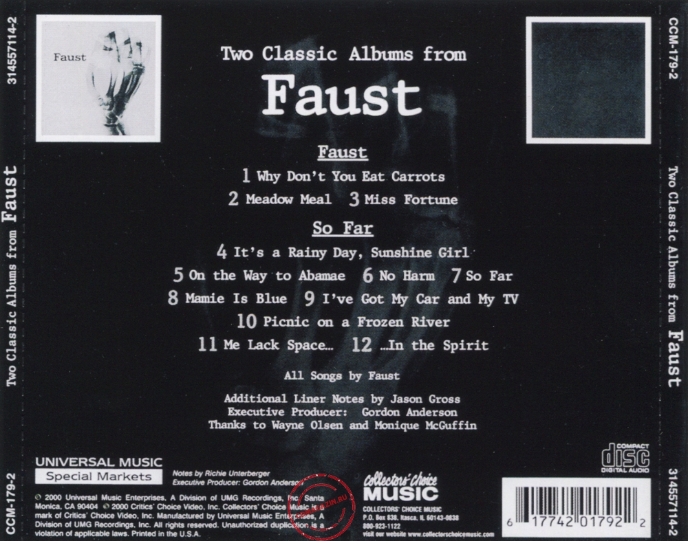 Audio CD: Faust (1971) Faust + So Far