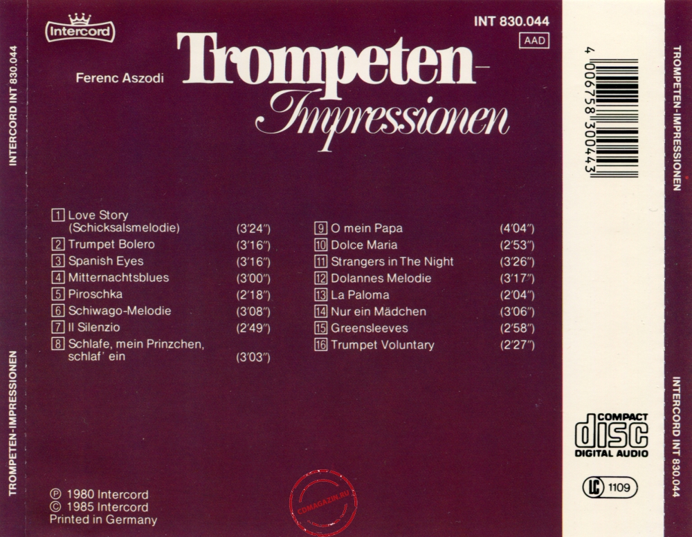 Audio CD: Ferenc Aszodi (1980) Trompeten-Impressionen Audio CD: Ferenc Aszodi (1980) Trompeten-Impressionen