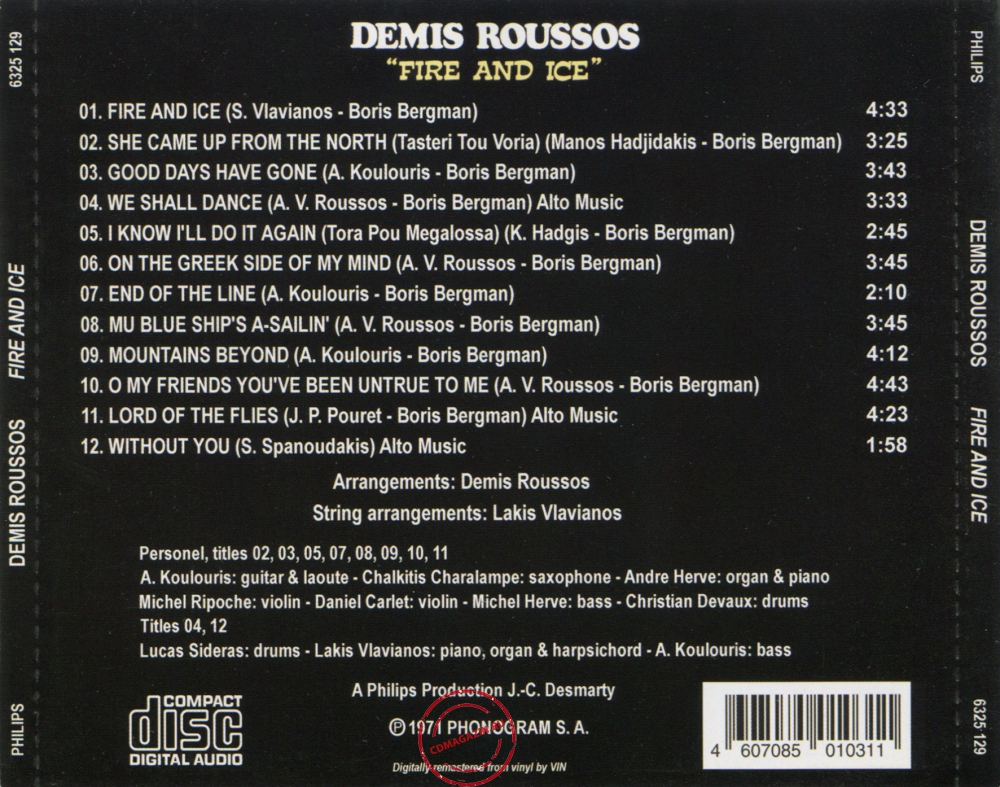 Audio CD: Demis Roussos (1971) Fire And Ice