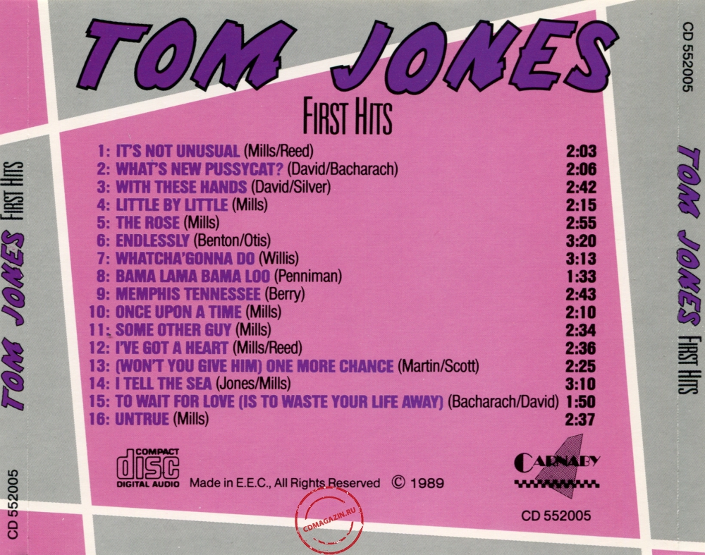 Audio CD: Tom Jones (1989) First Hits