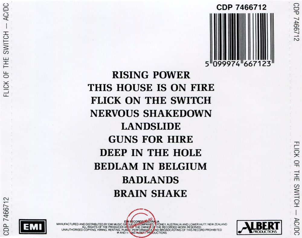 Audio CD: AC/DC (1983) Flick Of The Switch Audio CD: AC/DC (1983) Flick Of The Switch