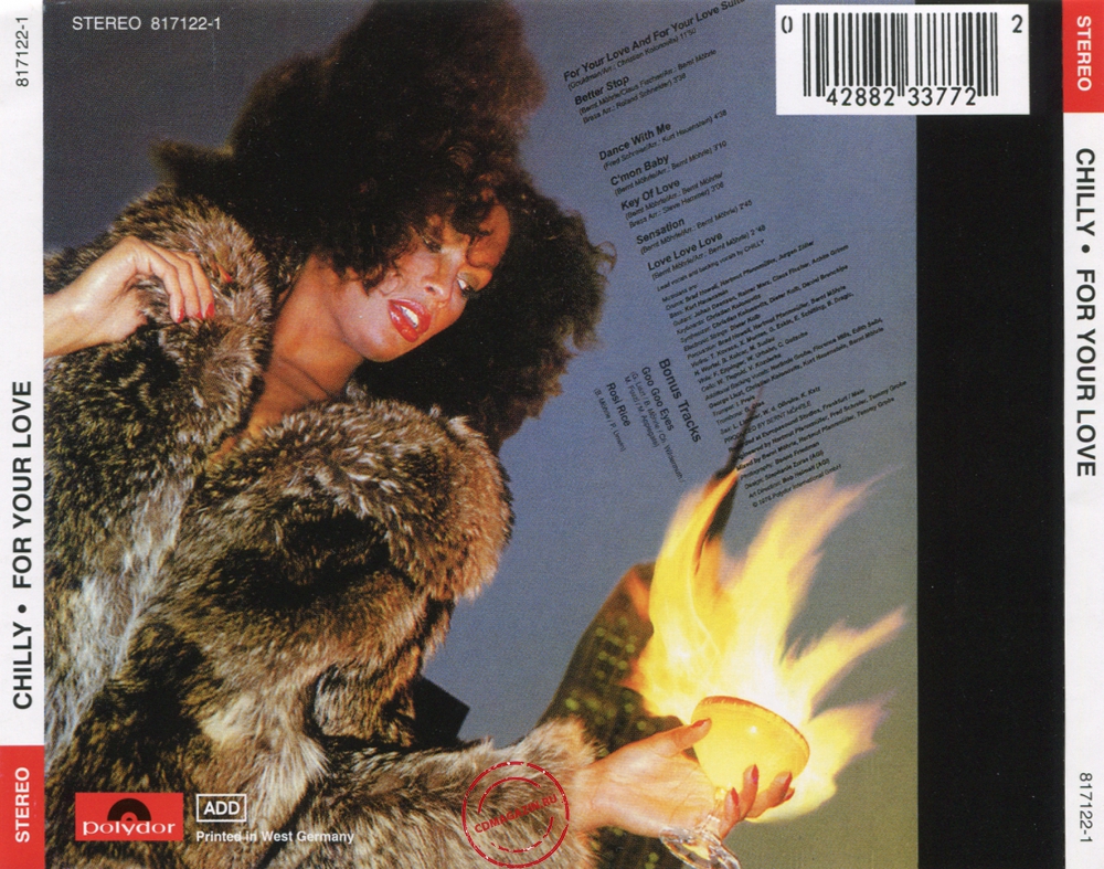 Audio CD: Chilly (1978) For Your Love Audio CD: Chilly (1978) For Your Love