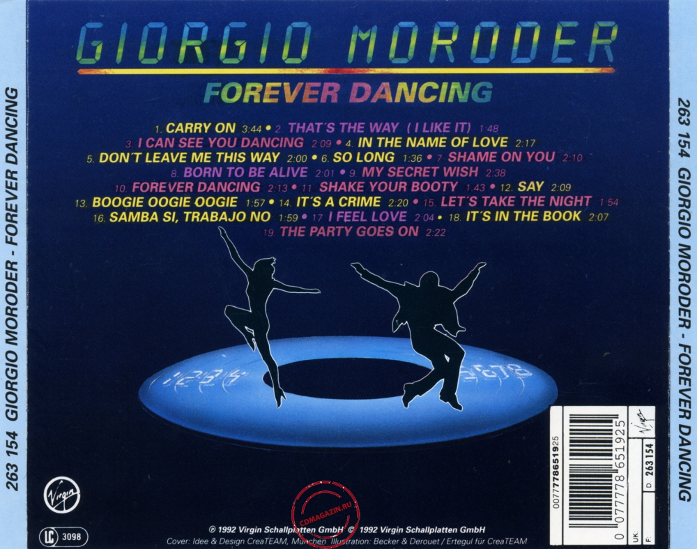 Audio CD: Giorgio Moroder (1992) Forever Dancing