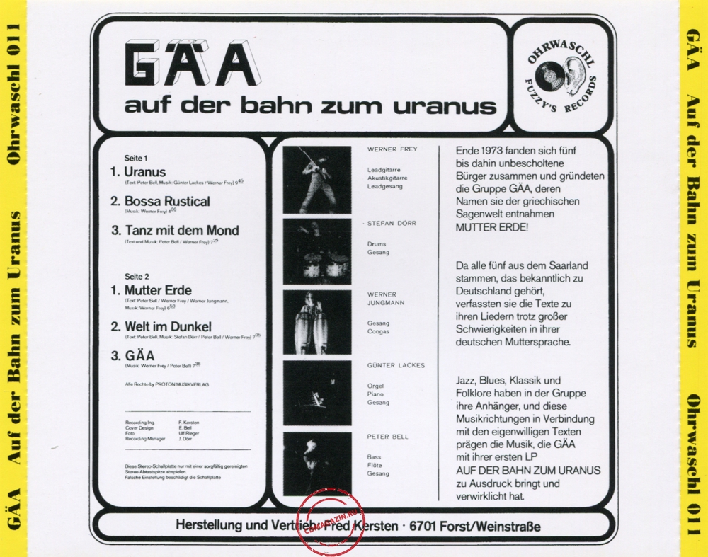 Audio CD: Gäa (1973) Auf Der Bahn Zum Uranus