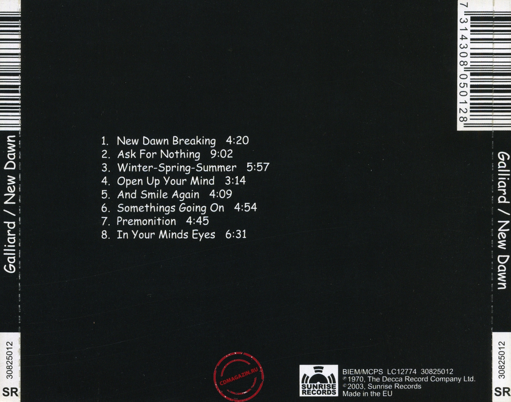 Audio CD: Galliard (1970) New Dawn Audio CD: Galliard (1970) New Dawn