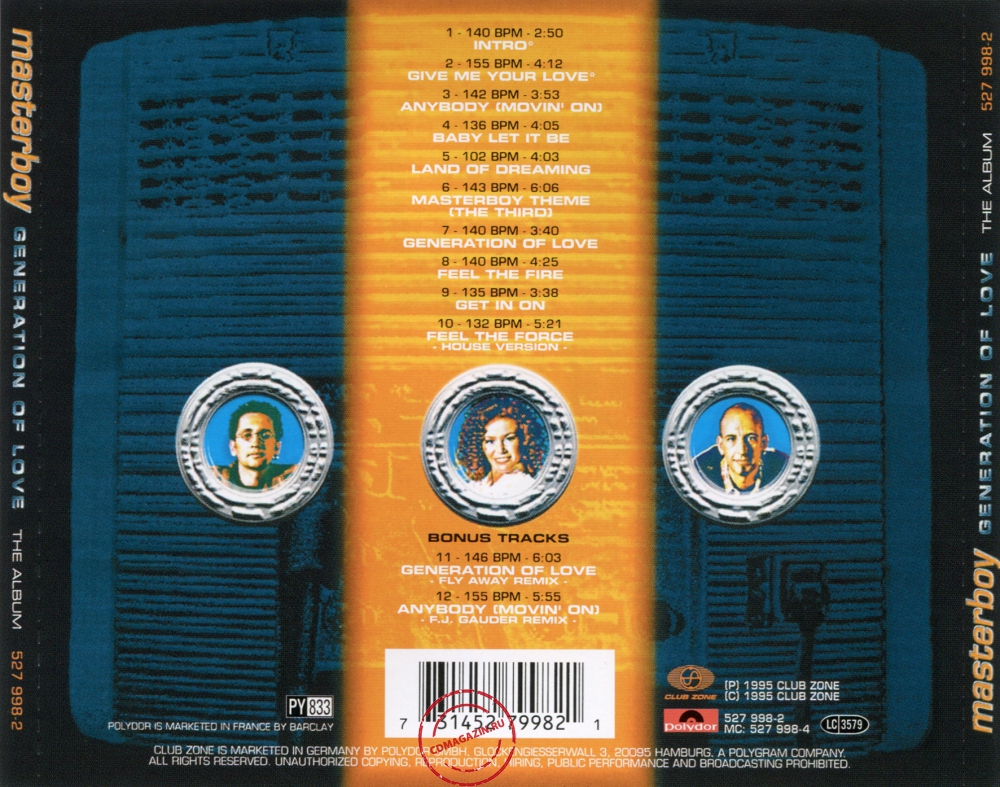 Audio CD: Masterboy (1995) Generation Of Love (The Album)