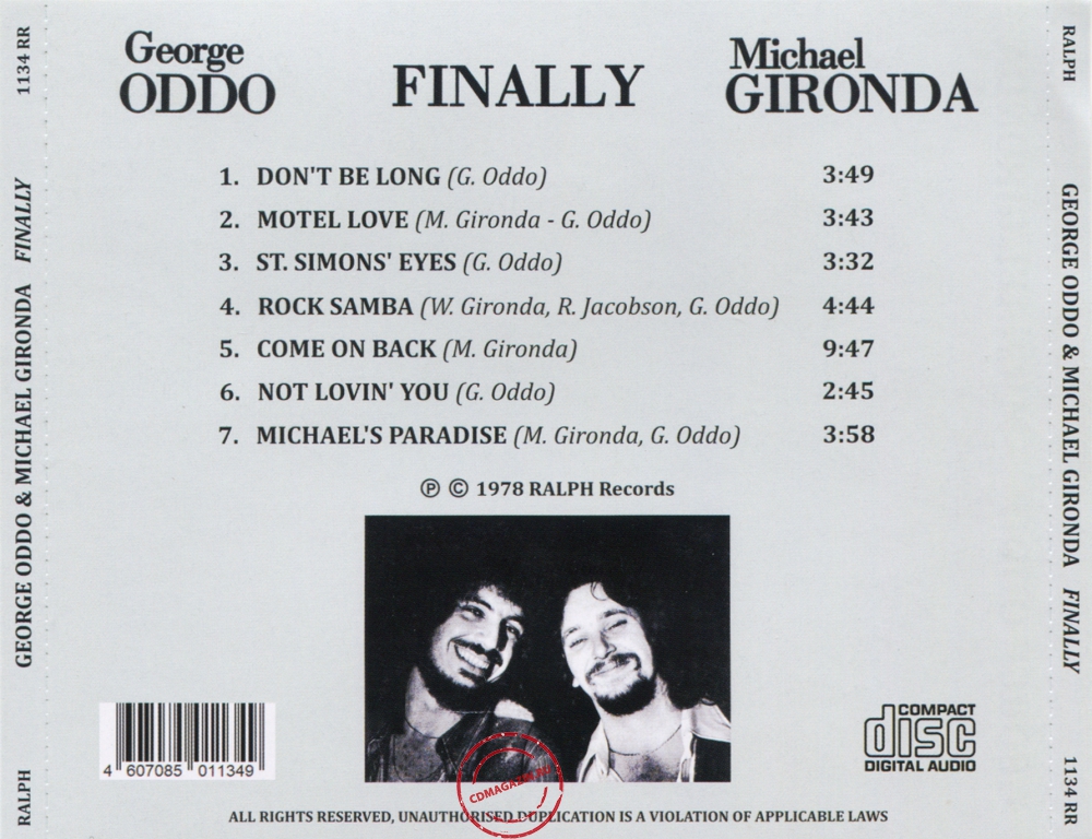 Audio CD: George Oddo (1978) Finally