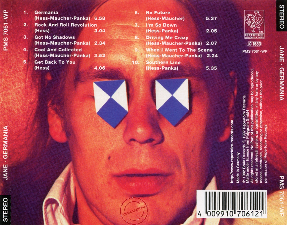 Audio CD: Jane (1982) Germania Audio CD: Jane (1982) Germania