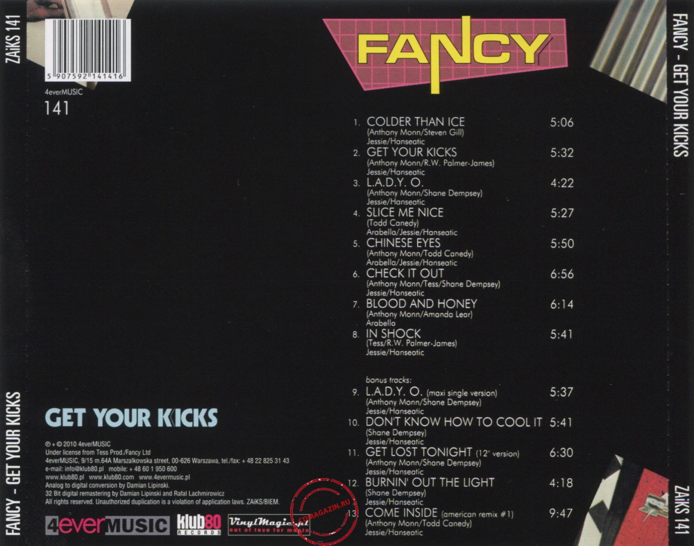 Audio CD: Fancy (1985) Get Your Kicks