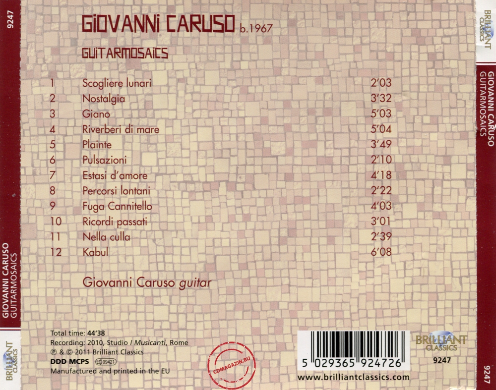 Audio CD: Giovanni Caruso (2011) Guitarmosaics Audio CD: Giovanni Caruso (2011) Guitarmosaics