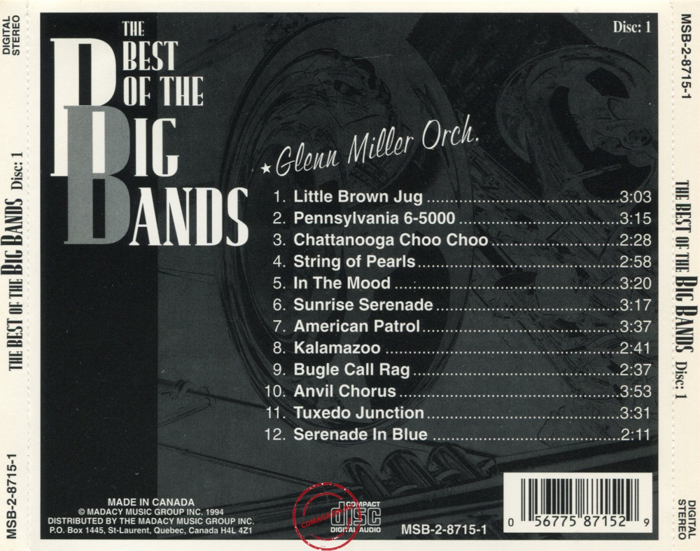 Audio CD: Glenn Miller (1993) The Best Of The Big Bands Disc 1