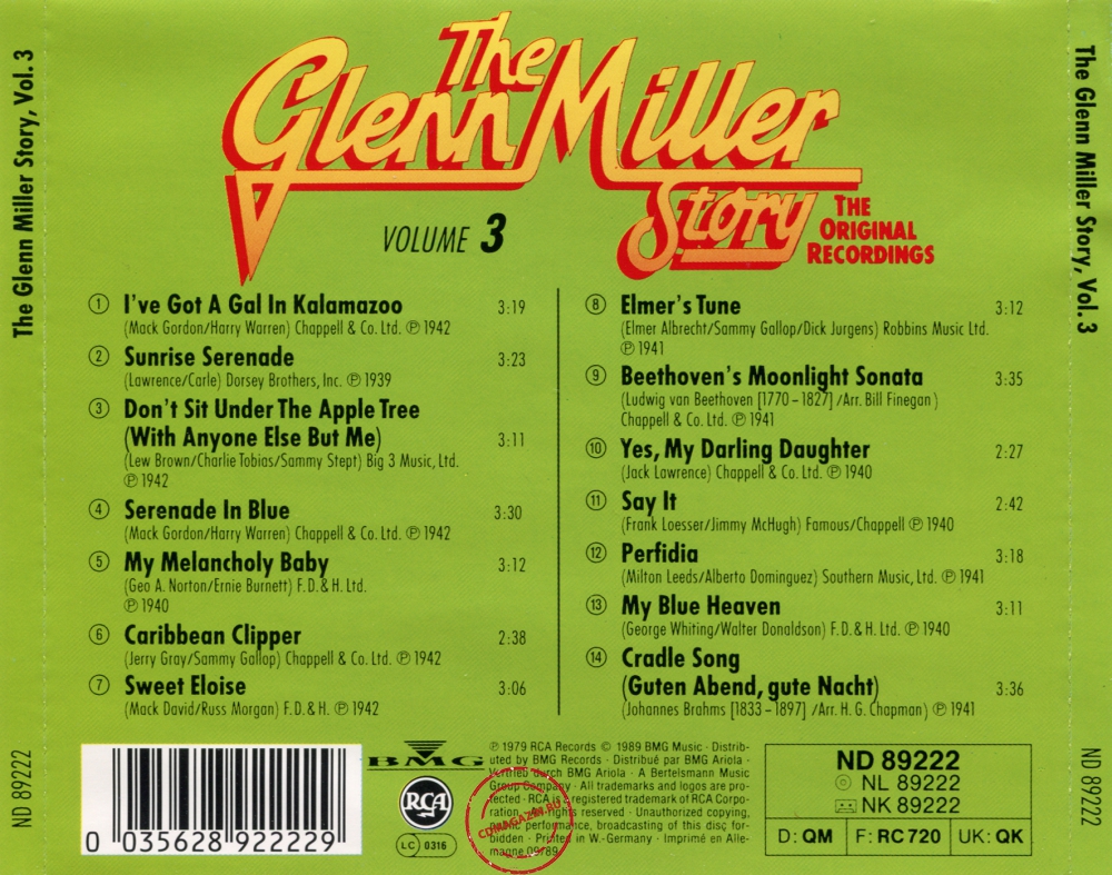 Audio CD: Glenn Miller (1979) The Glenn Miller Story Vol. 3