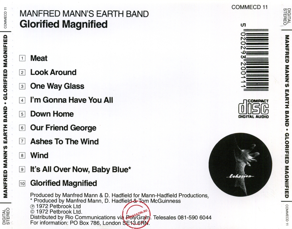 Audio CD: Manfred Mann's Earth Band (1972) Glorified Magnified