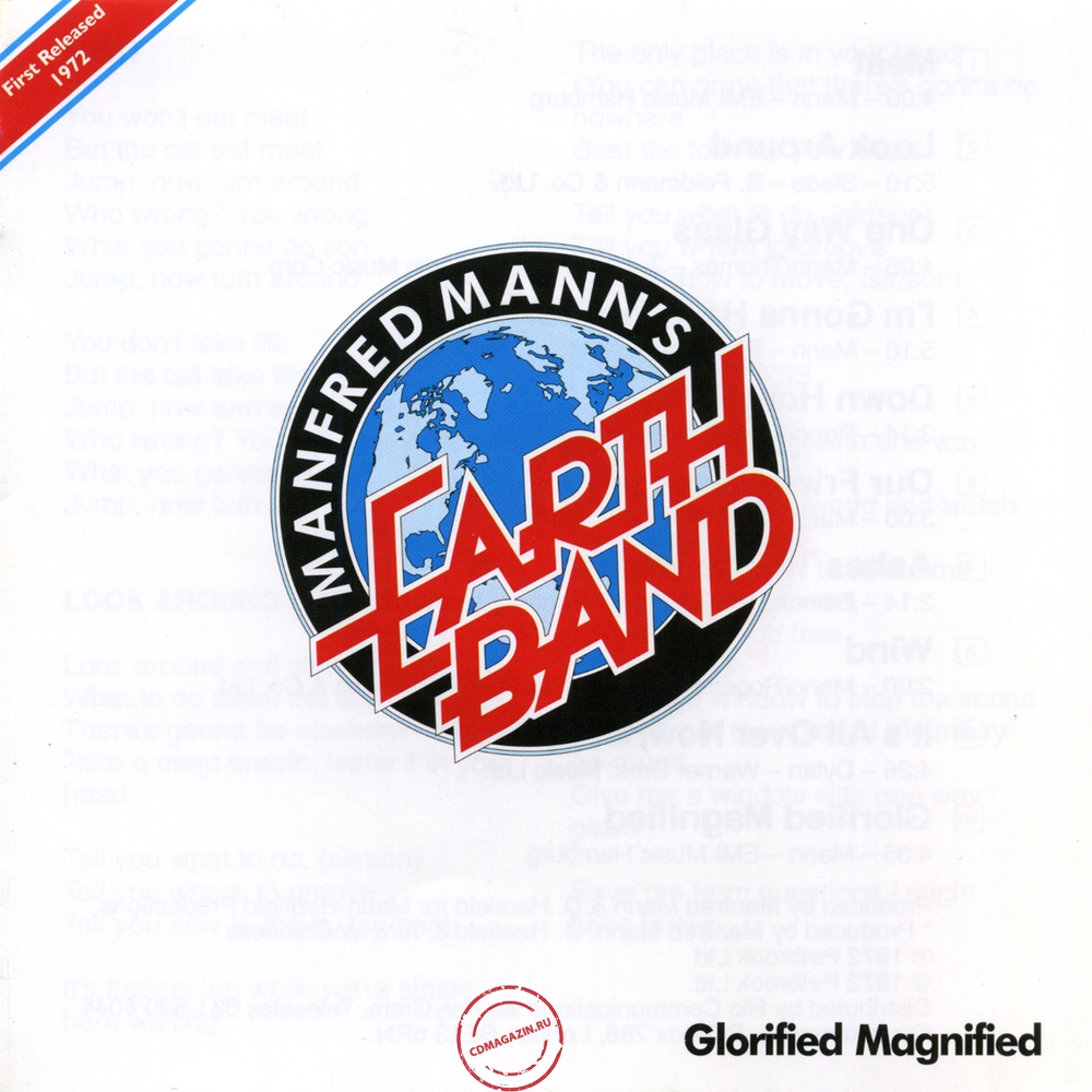 Audio CD: Manfred Mann's Earth Band (1972) Glorified Magnified Audio CD: Manfred Mann's Earth Band (1972) Glorified Magnified