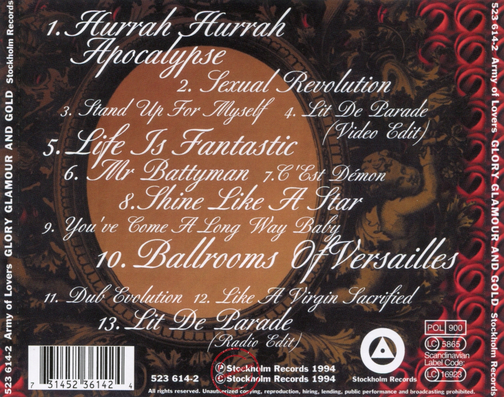 Audio CD: Army Of Lovers (1994) Glory Glamour And Gold Audio CD: Army Of Lovers (1994) Glory Glamour And Gold