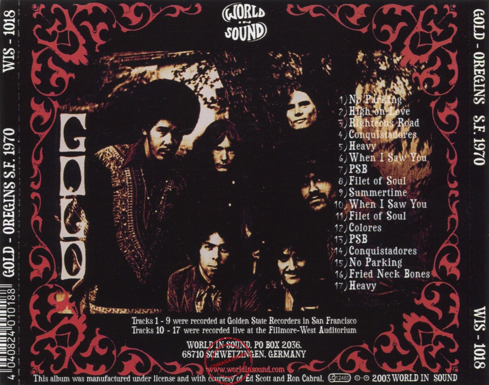 Audio CD: Gold (6) (1970) Oregins S.F. 1970 Audio CD: Gold (6) (1970) Oregins S.F. 1970