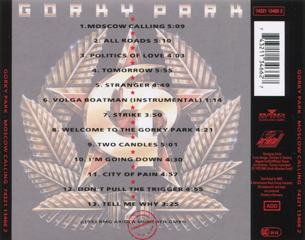 Audio CD: Gorky Park (1992) Moscow Calling Audio CD: Gorky Park (1992) Moscow Calling