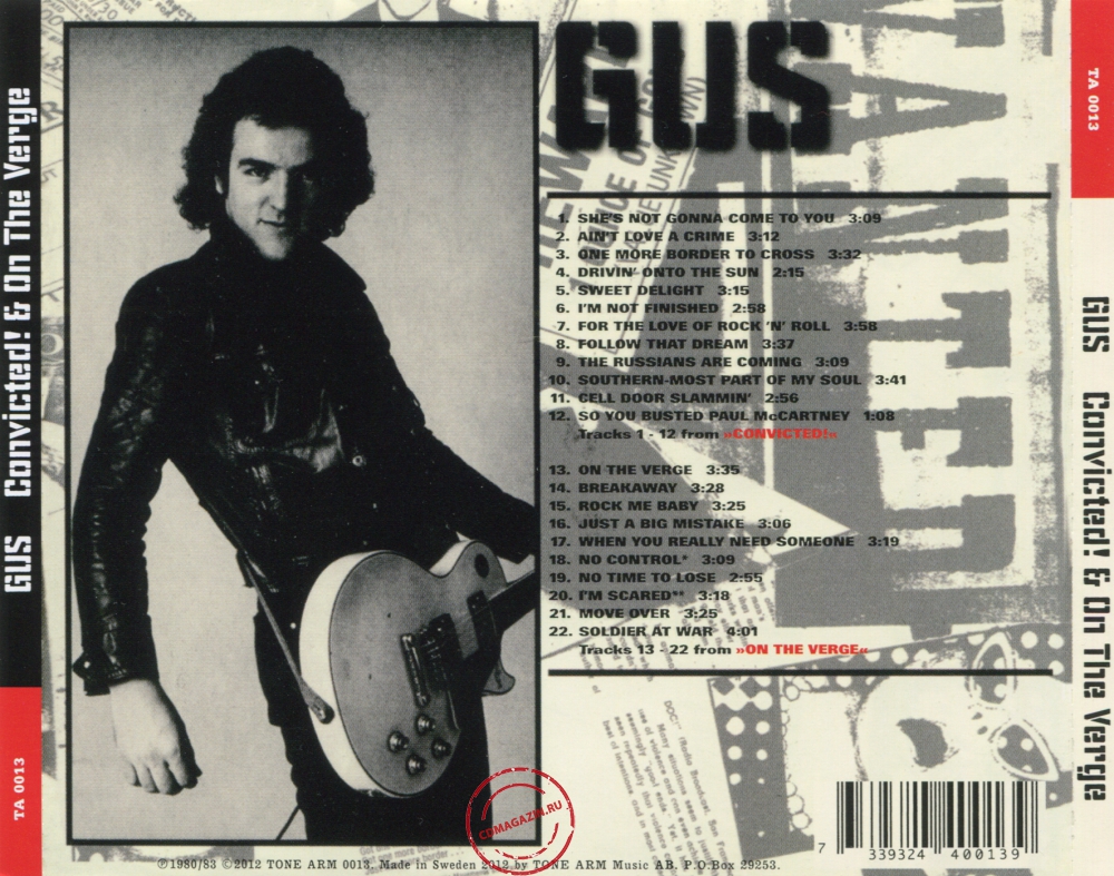 Audio CD: Gus (1980) Convicted! + On The Verge