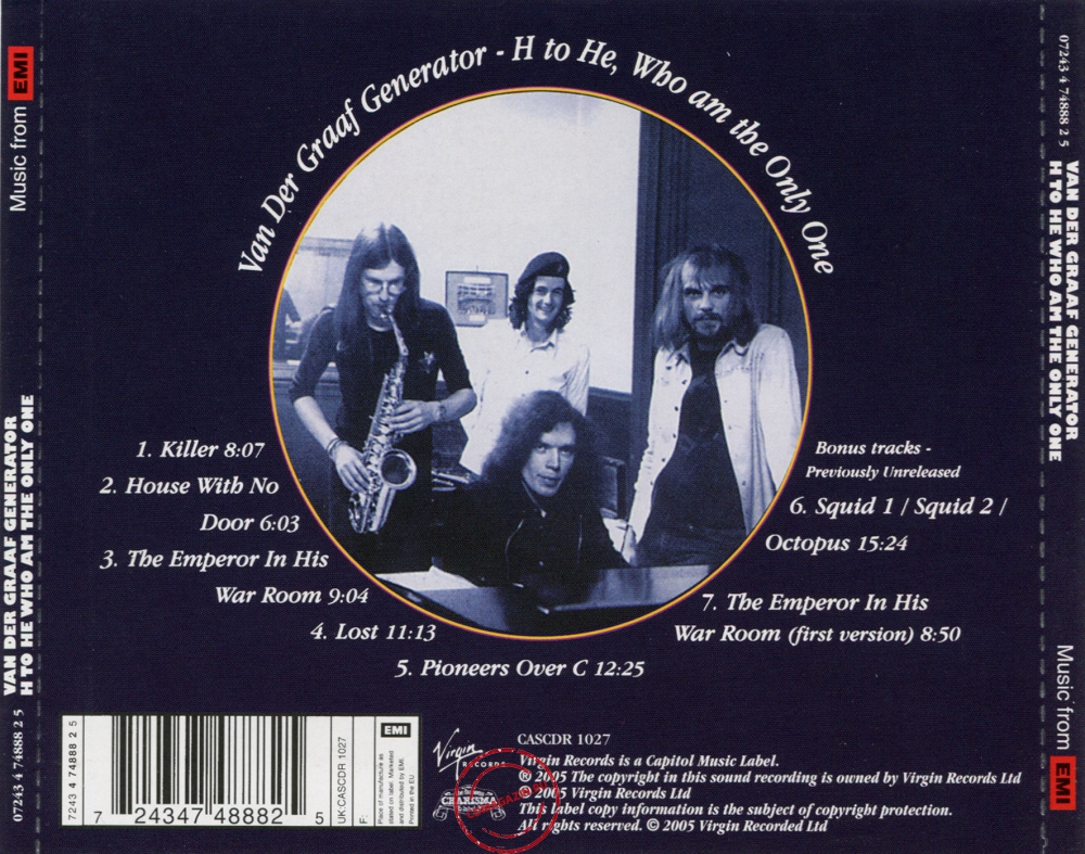 Audio CD: Van Der Graaf Generator (1970) H To He, Who Am The Only One Audio CD: Van Der Graaf Generator (1970) H To He, Who Am The Only One