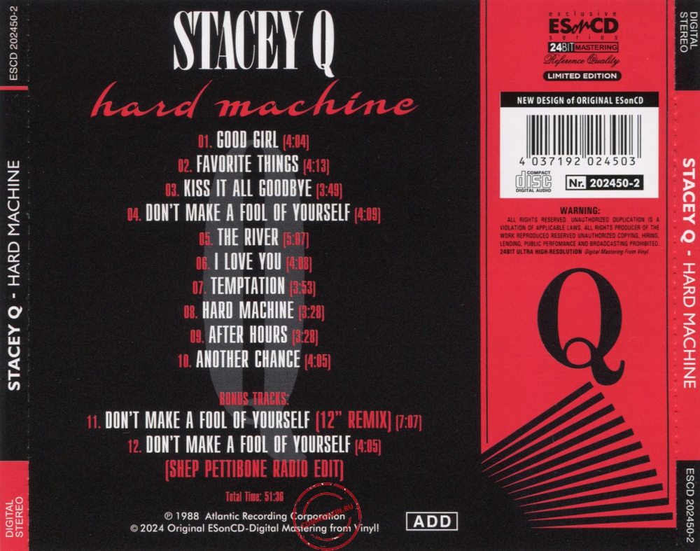 Audio CD: Stacey Q (1988) Hard Machine Audio CD: Stacey Q (1988) Hard Machine