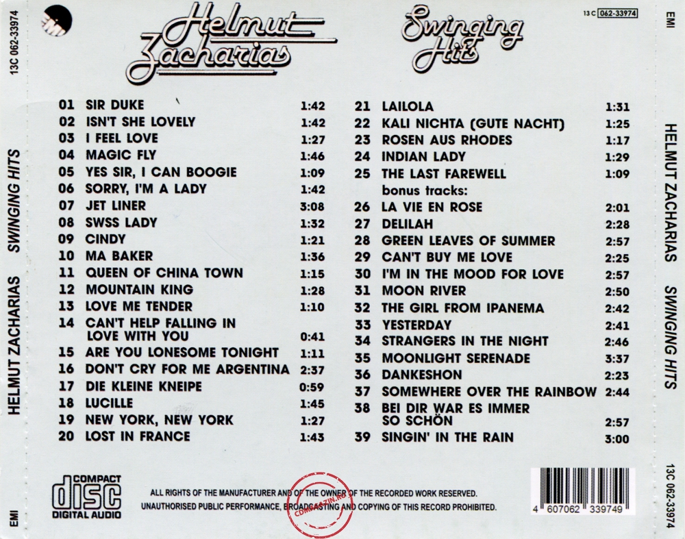 Audio CD: Helmut Zacharias (1977) Swinging Hits
