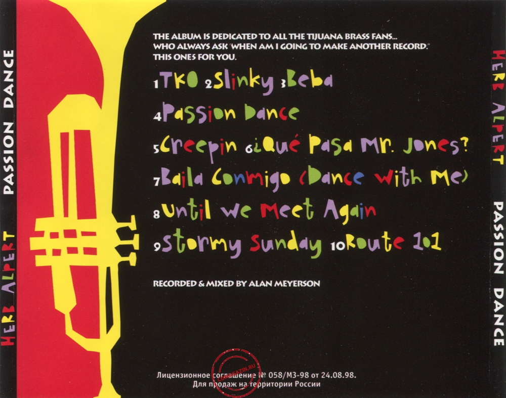 Audio CD: Herb Alpert (1997) Passion Dance