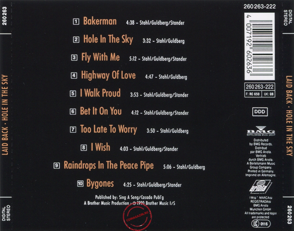 Audio CD: Laid Back (1990) Hole In The Sky