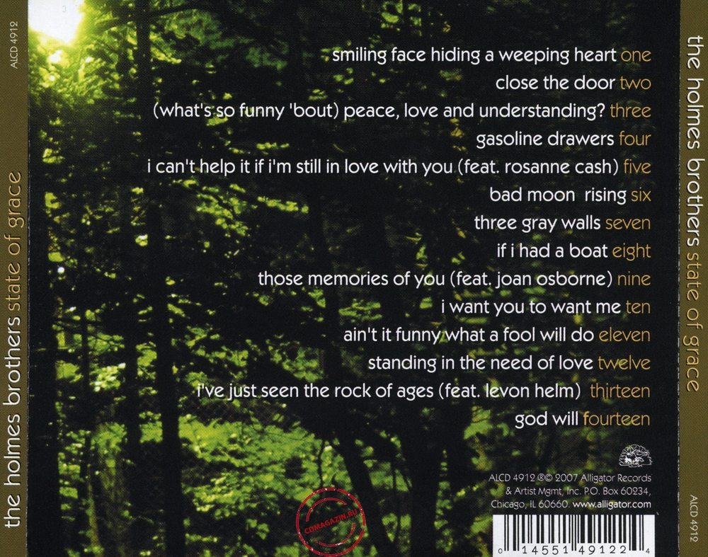 Audio CD: Holmes Brothers (2007) State Of Grace Audio CD: Holmes Brothers (2007) State Of Grace
