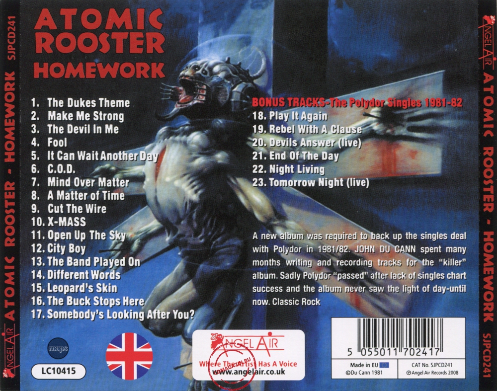 Audio CD: Atomic Rooster (2008) Homework Audio CD: Atomic Rooster (2008) Homework