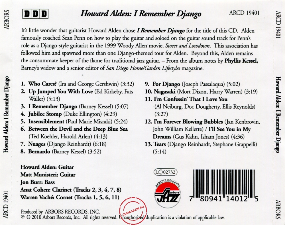 Audio CD: Howard Alden (2010) I Remember Django Audio CD: Howard Alden (2010) I Remember Django