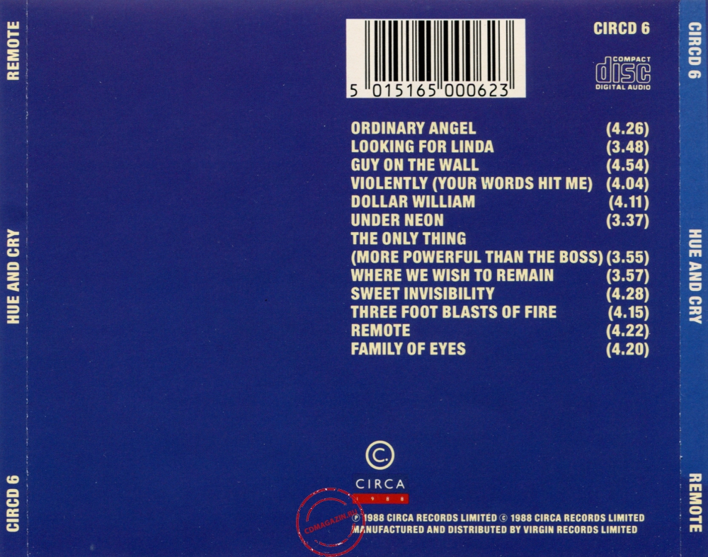 Audio CD: Hue & Cry (1988) Remote Audio CD: Hue & Cry (1988) Remote