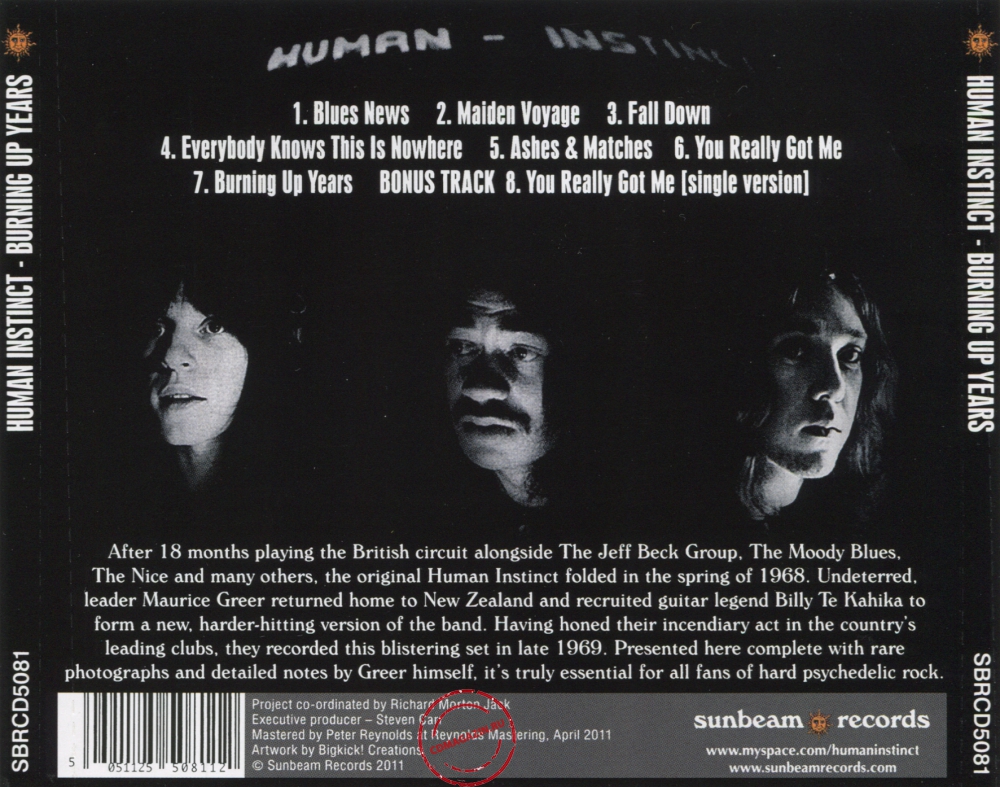 Audio CD: Human Instinct (1969) Burning Up Years Audio CD: Human Instinct (1969) Burning Up Years